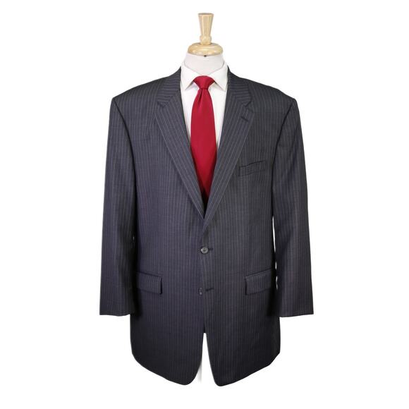 Lauren Ralph Lauren Men's Gray Pinstripe 2-Btn Wool Suit 50L - Picture 1 of 10